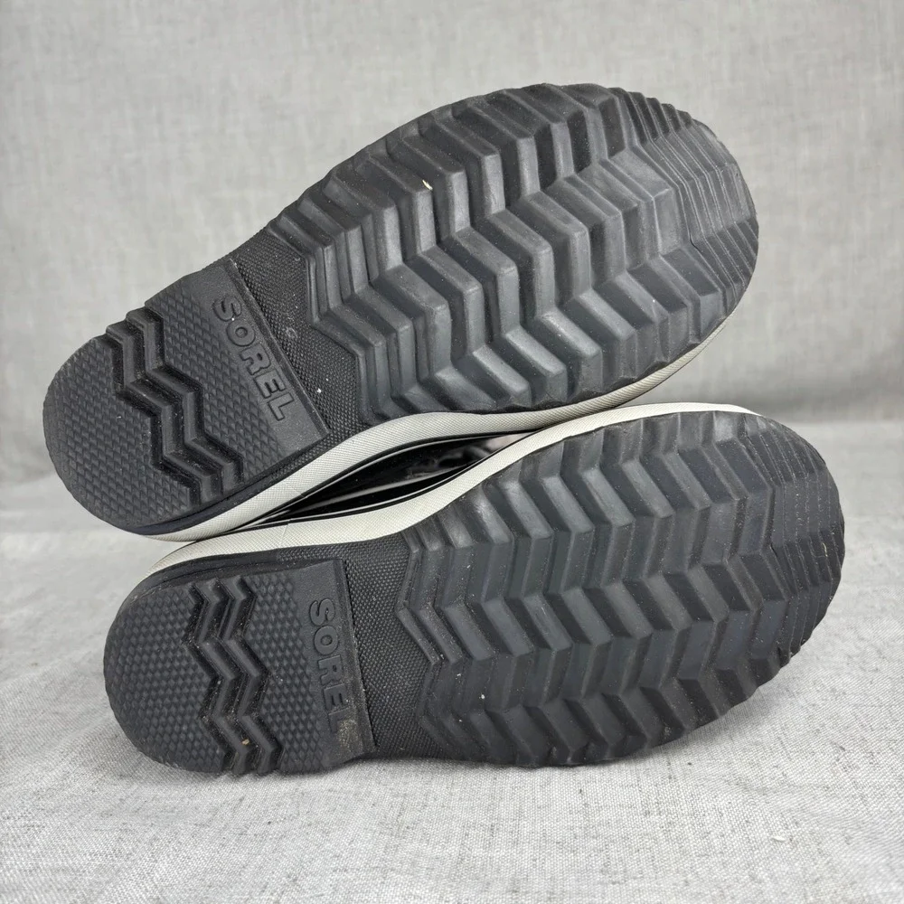 Sorel Yoot Pac Snow Boots Gray Black Nylon Waterproof Kids Size 1